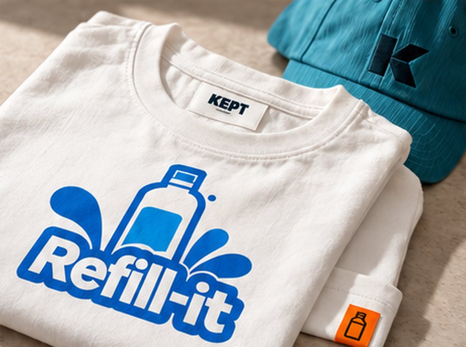 Wit shirt met Refill-it-ontwerp